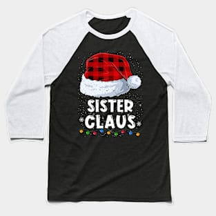 Sister Claus Red Plaid Christmas Santa Family Matching Pajama Baseball T-Shirt